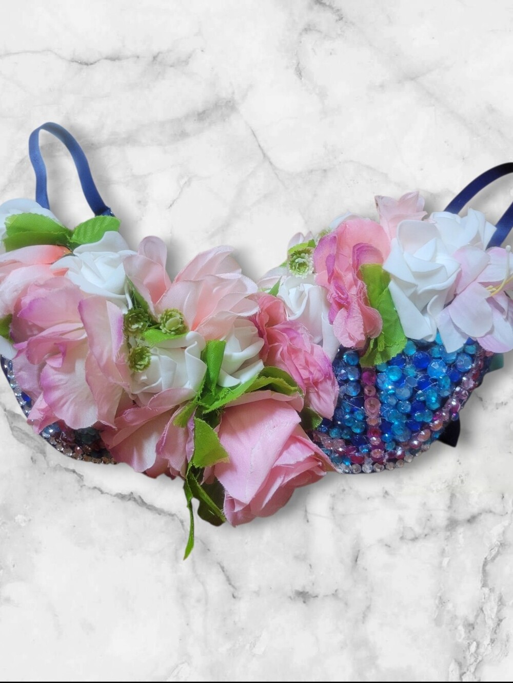 Handmade LED Light Up Flower Nymph Rave Bra Fairycore Festival Top 34B